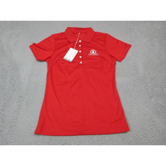 Nike Tops - Nike Golf Dri-FIT Polo Shirt Womens Small Red Short Sleeve Ballen Isles Golf Top